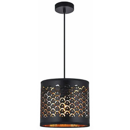 Lumes Czarna ażurowa lampa wisząca C8-H44