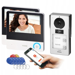 Wideodomofon Dwurodzinny Brama Furtka Rfid WiFi Breloki Aplikacja