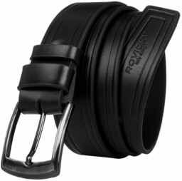 Pasek męski ze skóry naturalnej licowej z tłoczonym