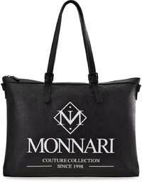 Monnari czarna torebka damska shopper skóra eko a4