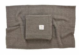 Poofi Kocyk merino Narwik czekoladowy