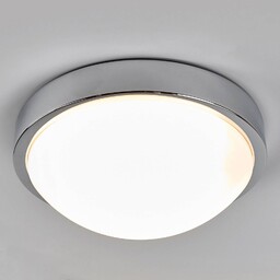 Lindby Chromowana łazienkowa lampa sufitowa Elucio, IP44
