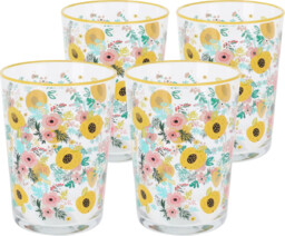 4-częściowy zestaw szklanek Flowers & Fruits 510 ml,