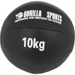 10kg Piłka lekarska ze skóry syntetycznej Gorilla Sports