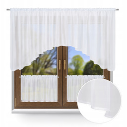 Firana do kuchni kuchenna komplet zazdrostki Biel szerokość