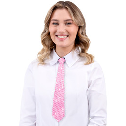 Cekinowy krawat - jasny różowy - 36 cm