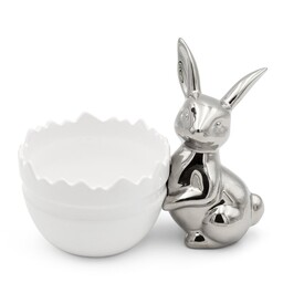 Eurofirany Figurka wielkanocna 155 19x13x22 Jajko zajączek biała