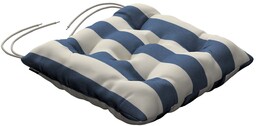 Poduszka na krzesło Jacek, niebiesko-białe pionowe pasy (5,5cm),