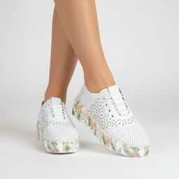 Artiker Półbuty damskie, cholewka ze skóry naturalnej perforowana