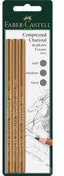 Węgiel w kredce Pitt Faber-Castell zestaw 3 sztuki