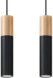 Lampa wisząca PABLO 2 czarna SL.0633 - Sollux
