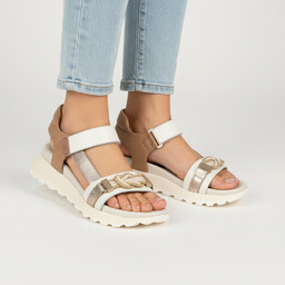 Hispanitas Sandały damskie, cholewka ze skóry naturalnej sportowa