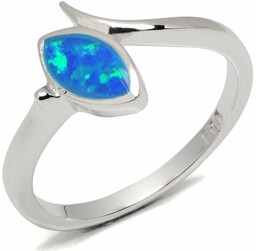 Srebrny Pierścionek z Niebieskim Opalem