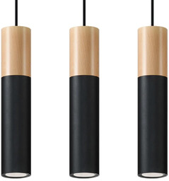 Lampa wisząca PABLO 3L czarna SL.0634 - Sollux