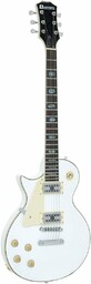 Dimavery 26219382 gitara elektryczna LH, biała, wielokolorowa, jeden