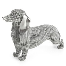 Eurofirany Figurka dekoracyjna Eldo 1 19x6x12 Pies srebrna