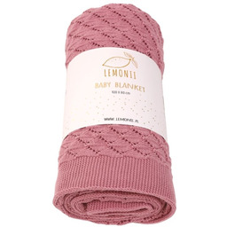 Kocyk bawełniany niemowlęcy tkany ażurowy Lemonii