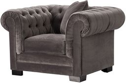 Fotel Chesterfield Classic Velvet Grey 118x96x77cm, 118 x