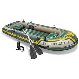 Intex Unisex Seahawk 4 Ponton Nadmuchiwany, Wielokolorowy, 4-Osobowy
