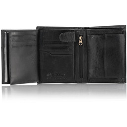 Duży Portfel Skórzany Męski PETERSON 317 Czarny