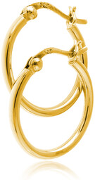 Eleganckie klasyczne pozłacane srebrne kolczyki gładkie koła kółka