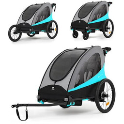 KINDERKRAFT Przyczepka rowerowa Nava 3w1 60kg Pasy Niebieski