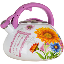 Banquet Czajnik emaliowany z gwizdkiem FLOWERS 3 l