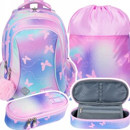 Plecak szkolny dla dziewczynki St.right Pink Butterflies motyle