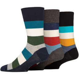 Gentle Grip 3PARY bawełnianych bezuciskowych skarpet męskich, OPEN