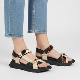 Hispanitas Sandały damskie, cholewka ze skóry naturalnej paskowa