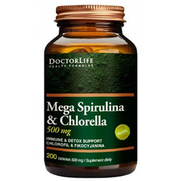 Doctor Life Mega Spirulina & Chlorella 500mg, 200