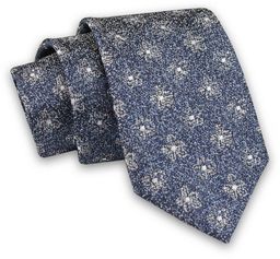 Niebiesko-Szary Elegancki Męski Krawat ALTIES- 7cm, Stylowy, Klasyczny,