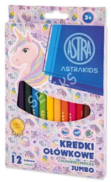 Kredki ołówkowe okrągłe Jumbo Astrakids Unicorn 12 kolorów