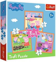 Trefl Puzzle Pomysłowa Świnka Peppa 3w1