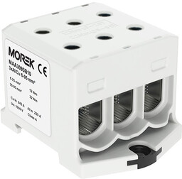 Złączka szynowa 6-95mm2 szara 6 otwor AL/CU 1000V