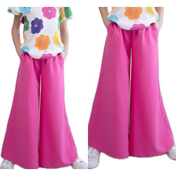 140 Spodnie dziewczęce szerokie szwedy różowe Kiz