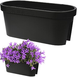 Doniczka balkonowa plastikowa czarna 59 cm