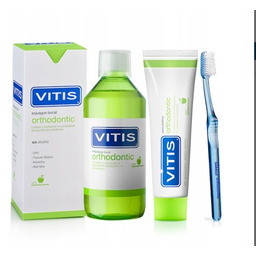 Zestaw ortodontyczny Vitis pasta, płyn szczoteczka