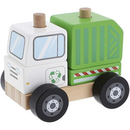 Trefl - Garbage Truck, Wooden Toys - Autko