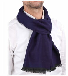 Stylion Ciepły Cashmere szalik męski SZA-40 gładki granatowy
