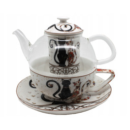 Czajniczek dzbanek filiżanka Tea for one kot koty