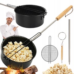 Patelnia Do Popcornu Na Ognisko Przenośny 50CM Uchwyt