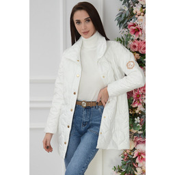 Płaszczyk pikowany z naszywką biały Eloy