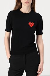 KARL LAGERFELD Czarny sweter damski Hearts Knit Top