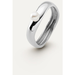 Pierścionek fala z perłą, srebro 925