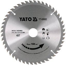 Yato TARCZA WIDIOWA DO DREWNA 216X48TX30MM YT-60682