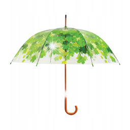 Parasol transparentny PRZEZROCZYSTY parasolka w LIŚCIE automat duża