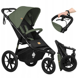 Wózek spacerowy biegowy 2w1 ręczny hamulec 3 duże