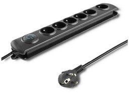 Qoltec 6 gniazd 5.0m czarna