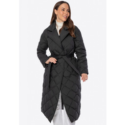 Puchowy płaszcz z naturalnym wypełnieniem czarny